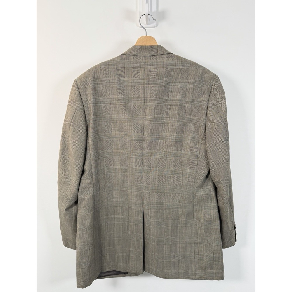 VTG Brooks Brothers Brookease Blazer Men 41 Beige Plaid Wool Sport Coat Jacket - Picture 2 of 13